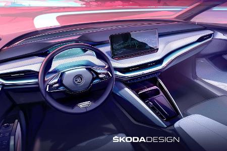 Skoda Enyaq iV (2021): Interieur in Designskizzen enthüllt