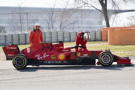 Sebastian Vettel musste seinen Ferrari am Freitag auf der Strecke parken