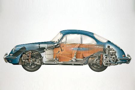 1962: Porsche 356 B Coupé - Den Porsche 356 B gab es als 2000 GS auch mit Königswellen gesteuerten Ventilen.