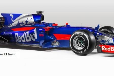 Der STR12 hat sich vom Mitternachtsblau verabschiedet und tritt mit helleren Farben an. Torro Rosso will in 2017 auch mit be...