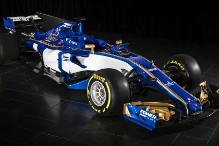 Der neue Sauber besticht nicht nur durch neue Design-Elemente, sondern auch mit einem abgesetzten, weißen Streifen an den Se...