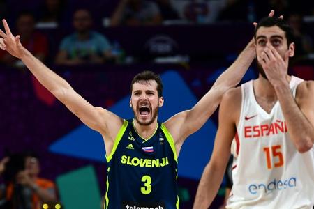 Basketball: Slowenien demontiert Europameister Spanien Basketball: Slowenien demontiert Europameister Spanien