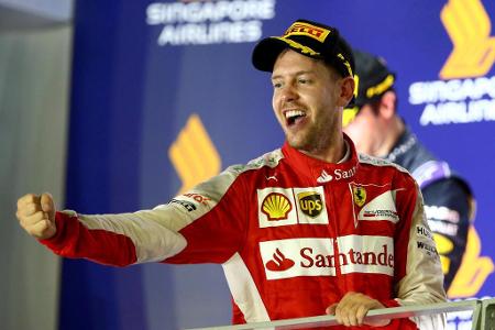 Sebastian Vettel ist ein echter Singapur-Spezialist. Der Heppenheimer gewinnt von den neun Rennen vier und ist damit der Rek...