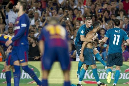 Ronaldo mit Tor und Gelb-Rot: Real Madrid gewinnt Supercup-Hinspiel gegen Barcelona