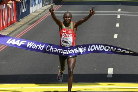 Leichtathletik-WM: Kenianer Kirui holt Marathon-Gold Leichtathletik-WM: Kenianer Kirui holt Marathon-Gold
