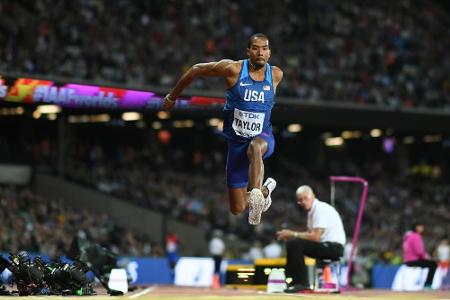 US-Amerikaner Taylor verteidigt als erster Dreispringer seinen WM-Titel US-Amerikaner Taylor verteidigt als erster Dreispringer seinen WM-Titel
