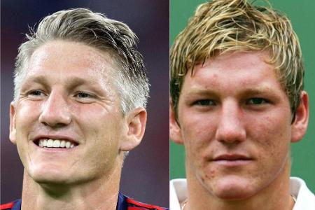 Links Karrierestart bei den Bayern, rechts Bastian Schweinsteiger im Spätherbst der Karriere.