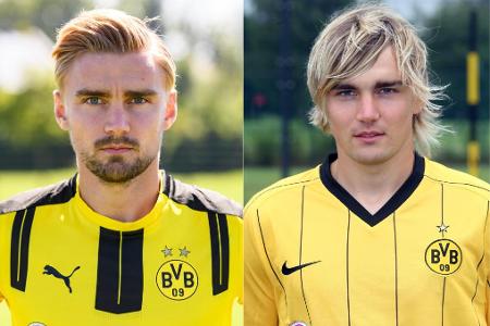 Marcel Schmelzer einmal als BVB-Routinier und einmal als Youngster.