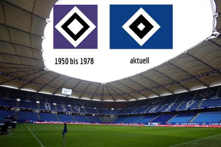 Als Erinnerung an den SC Germania, einer der Klubs, aus dem der HSV hervorging, zeigt das Wappen des Klubs von der Elbe auf ...
