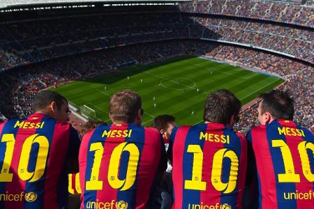 Superstar und Barça-Ikone Lionel Messi ist im Camp Nou allgegenwärtig...