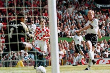 Auf dem Weg zum EM-Titel 1996 wurde unter anderem Kroatien aus dem Weg geräumt - mit Hilfe des wichtigen 2:1-Siegtores vom D...