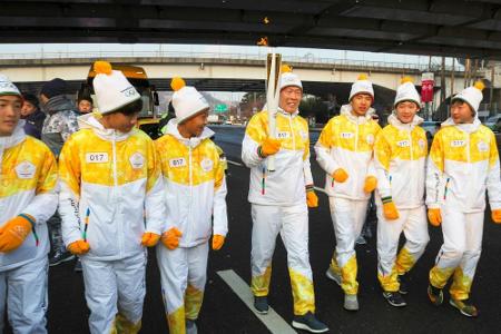 Olympische Flamme in Seoul eingetroffen