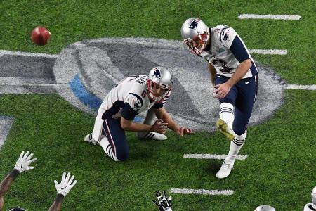 Ungewohnte Schwächen zeigte dagegen Kicker Stephen Gostkowski. Der 34-Jährige setzte seinen ersten Field-Goal-Versuch aus ku...