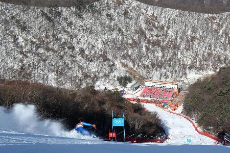 So groß die Kritik an den Spielen in Südkorea zuweilen ist, so schön ist dieses Panorama, das Federica Brignone in diesem Mo...