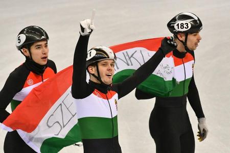 Die ungarische Männer-Staffel gewinnt zum Abschluss der Shorttrack-Wettbewerbe in Gold und beschert ihrem Land die erste Med...