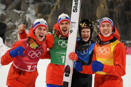 Mit deutlichem Abstand untermauerte das norwegische Team seine Klasse im Skispringen und sicherte sich damit die letzte Gold...