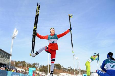 Die 27-jährige Norwegerin Ragnhild Haga ist auf der 10-km-Freistilstrecke nicht zu schlagen. Und das ist eine faustdicke Übe...