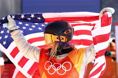 Sie macht es erneut! Nach Gold in Sotschi verteidigt US-Girl Jamie Anderson ihren Olympia-Titel und holt auch Gold in Pyeong...