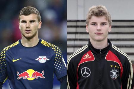 Links als RB-Torjäger, rechts im Dress der U15-Nationalelf: Timo Werner.