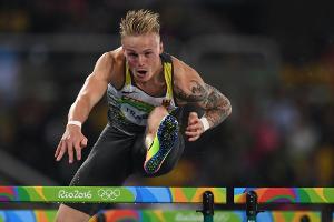 Traber im Finale über 110 m Hürden