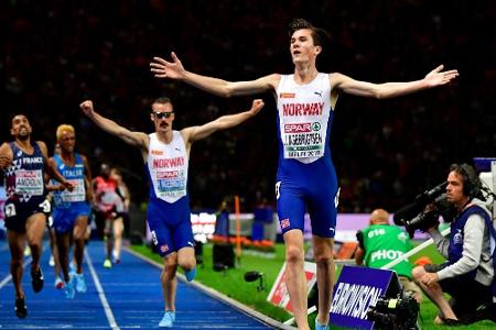 5000 m: Norweger Jakob Ingebrigtsen gewinnt zweites Gold - Bruder Henrik auf Platz zwei