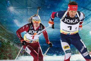 Nach Karriereende: Björndalen und Domratschewa beim Biathlon auf Schalke