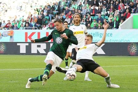 Zweimal Führung verspielt: Gladbach nur Remis in Wolfsburg