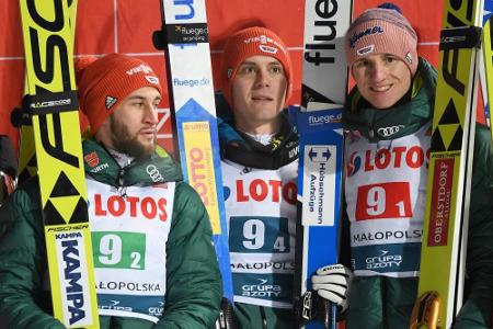 Deutsche Skispringer nach Abbruch nur Fünfte - Leyhe stürzt spektakulär Deutsche Skispringer nach Abbruch nur Fünfte - Leyhe stürzt spektakulär