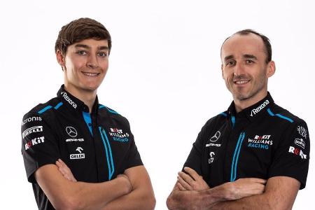 Robert Kubica (r.) und George Russell fühlen sich im neuen Team-Outfit der Briten auf jeden Fall schon sehr wohl. Bislang is...