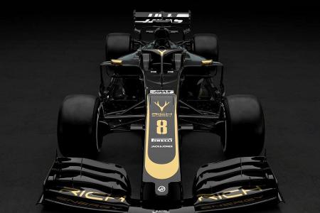 Schwarz und Gold sind die Farben, mit denen das US-Team Haas in der Saison 2019 auf Punktejagd geht.