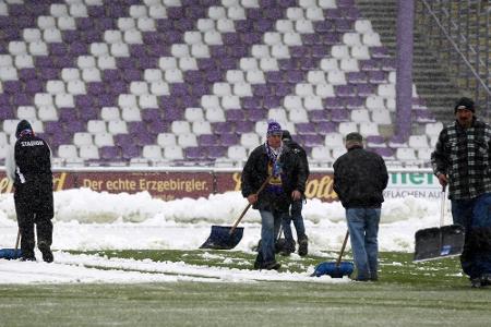 Schneefall: Aue gegen Köln abgesagt