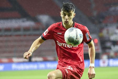 Havertz bei Leverkusen nur auf der Bank Havertz bei Leverkusen nur auf der Bank