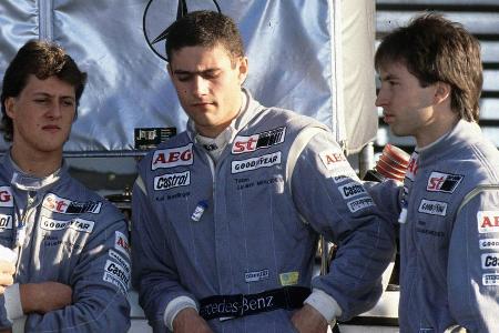 Gemeinsam mit Michael Schumacher und Karl Wendlinger ist Frentzen ebenfalls Teil des Sauber-Mercedes-Junior-Teams.