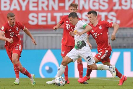 Im Top-Spiel des 31. Spieltages bezwang der FC Bayern München Borussia Mönchengladbach mit 2:1 (1:1). In der lange offenen P... Im Top-Spiel des 31. Spieltages bezwang der FC Bayern München Borussia Mönchengladbach mit 2:1 (1:1). In der lange offenen P...