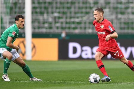 Löste Kai Havertz als jüngsten Bayer-Profi in der Bundesliga ab und debütierte gegen Werder mit gerade einmal 17 Jahren und ...