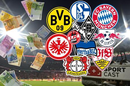 Der 'kicker' hat errechnet, welche Gelder aus der nationalen und internationalen Vermarktung der Medienrechte die Klubs der ... Der 'kicker' hat errechnet, welche Gelder aus der nationalen und internationalen Vermarktung der Medienrechte die Klubs der ...