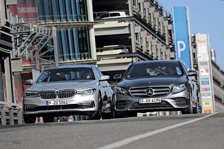 BMW 520d, Mercedes E 220 d, Frontansicht