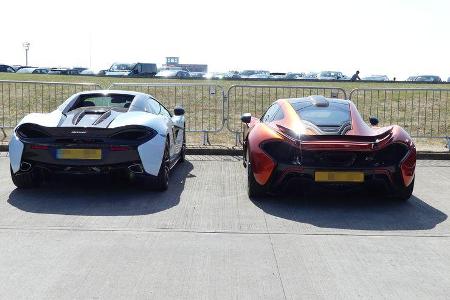 McLaren 570S - McLaren P1 - Fahrerautos - GP England 2018 - Silverstone McLaren 570S - McLaren P1 - Fahrerautos - GP England 2018 - Silverstone