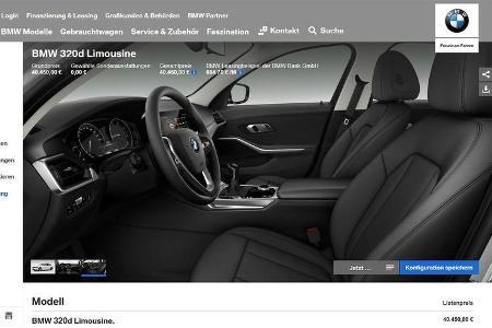 BMW 3er G20 (2018) Konfigurator
