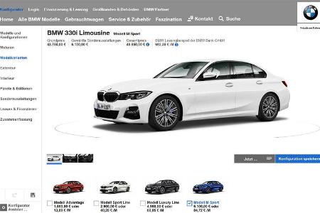 BMW 3er G20 (2018) Konfigurator