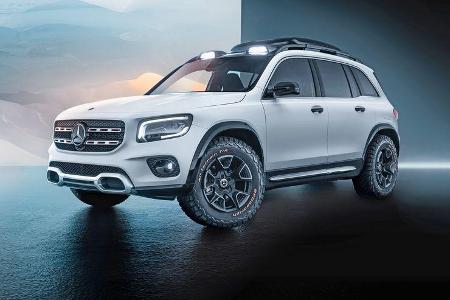 Mercedes schiebt zur Shanghai Motor Show 2019 die sehr seriennahe Studie des kommenden GLB ins Rampenlicht.