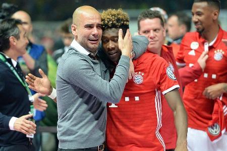 Wiedervereinigung bei Manchester City? Beim FC Bayern arbeiteten David Alaba und Pep Guardiola zwischen 2013 und 2016 sehr e...