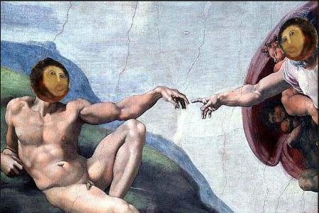 Auch an das Michelangelo-Fresko 