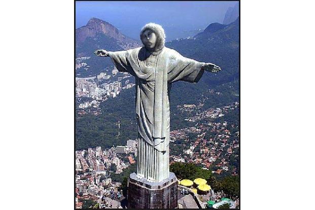 Ausflug in die Bildhauerei: Die Jesus-Statue in Rio, überarbeitet mit Photoshop.