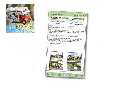 Screenshot der App Reisemobil-Tagebuch