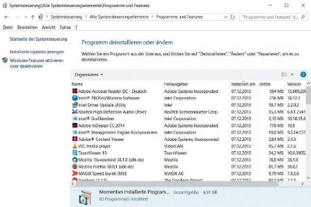 In der Systemsteuerung finden Sie über den Punkt „Programme und Features“ die zuletzt installierte Software heraus. Falls hi...