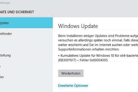 Bei Problemen im Zusammenhang mit einem Update, listet Windows die KB-ID des Updates und eine Fehlernummer auf. Aufschlussre...