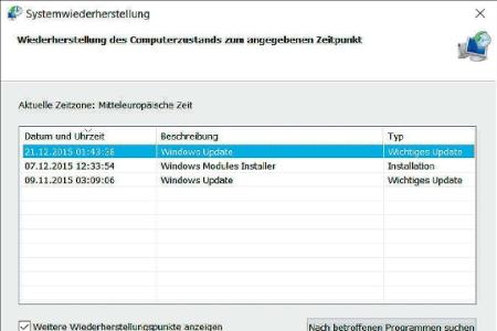Windows 10 reparieren Sie bei Problemen über den aktuellsten Wiederherstellungspunkt. Somit werden die letzten Änderungen un...