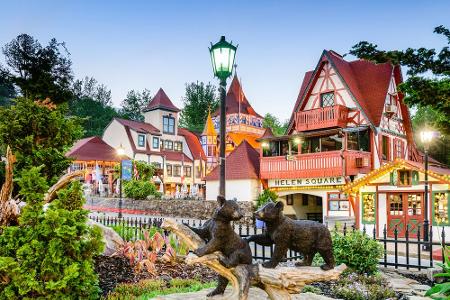 Was ein bisschen wie Disneyland aussieht, ist der Helen-Square des gleichnamigen Städtchens im US-Bundesstaat Georgia. Währe...