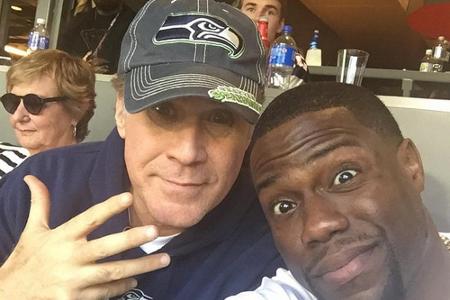 Auch Kevin Hart und Will Ferrell blödelten beim Super Bowl herum